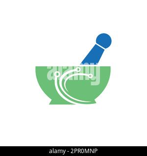Digital pharmacy vector logo design. Digital medic logo concept. Stock Vector