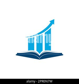 Finance book logo design. Business growth education logo design. Stock Vector