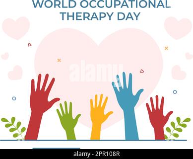 World Occupational Therapy Day Celebration Hand Drawn Cartoon Flat Illustration with Physical Therapists to Maintain and Recover Health Stock Vector