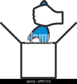 Rabbit In Magic Box Icon Stock Vector