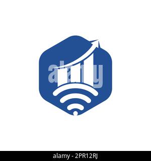 Wifi Statistic vector logo design. Wifi analytic logo icon design. Stock Vector