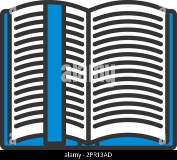 open book with bookmark black outline isolated vector in flat style ...