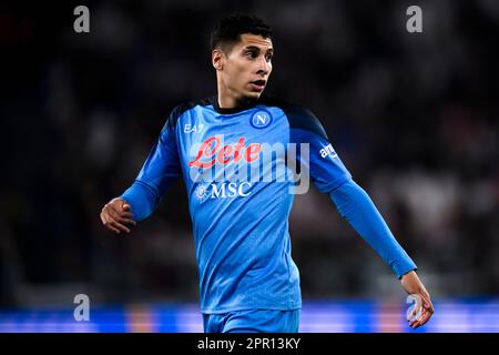 Turin, Italy. 23 April 2023. Mathias Olivera of SSC Napoli looks on during the Serie A football match between Juventus FC and SSC Napoli. Credit: Nicolò Campo/Alamy Live News Stock Photo