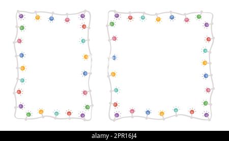 Colored light bulbs frames set on a white background. Vector ...