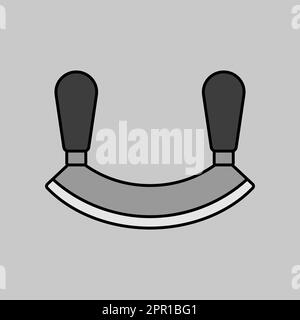 Double bladed herb-cutter or Mezzaluna vector icon Stock Vector