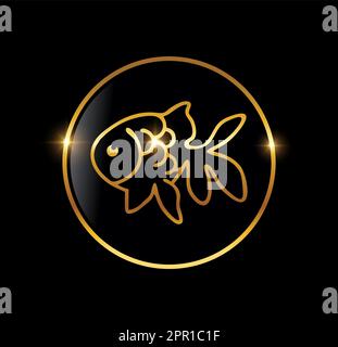 Golden Luxury Fish Vector Icon Stock Vector