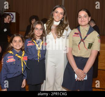 Boston, Massachusetts, USA. 24th Apr, 2023. Kristina Ayanian, Miss Universe Armeniia 2022, poses with children and families as Armenian-Americans and their friends, commemorate the 108th Anniversary of the 1915 Genocide of 1.5 million or more, half the population at the time, ordered by the Young Turk leaders of the Committee of Union & Progress at the end of the Ottoman Empire during World War 1. Ayanian was Master of Ceremonies. (Credit Image: © Kenneth Martin/ZUMA Press Wire) EDITORIAL USAGE ONLY! Not for Commercial USAGE! Stock Photo