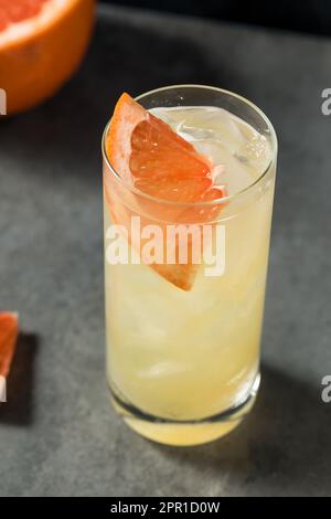 Cold Boozy Grapefruit Gin Radler in a Glass Stock Photo