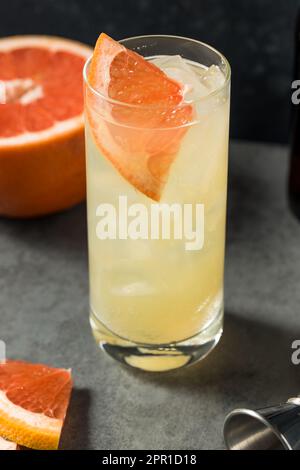 Cold Boozy Grapefruit Gin Radler in a Glass Stock Photo
