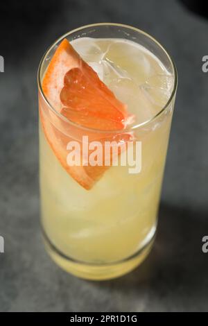 Cold Boozy Grapefruit Gin Radler in a Glass Stock Photo