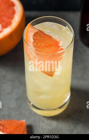 Cold Boozy Grapefruit Gin Radler in a Glass Stock Photo