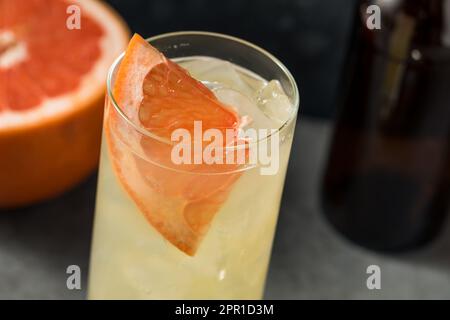 Cold Boozy Grapefruit Gin Radler in a Glass Stock Photo