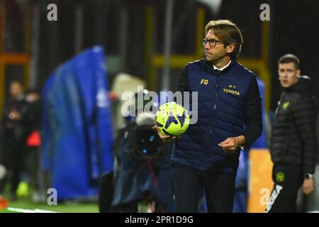 Salerno, Italy. 24th Apr, 2023. Federico Guidi head coach of AS Roma Primavera during the Coppa Italia match between AS Roma ACF Fiorentina at Stadio Arechi on April 25, 2023 in Salerno, Italy. - Credit: Nicola Ianuale/Alamy Live News Stock Photo