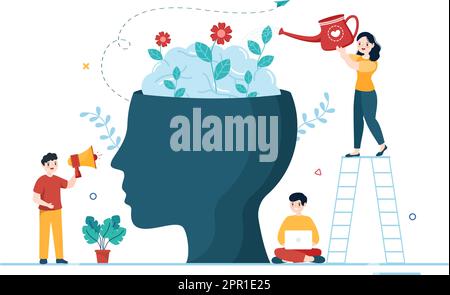 Life Coach for Consultation, Education, Motivation, Mentoring Perspective and Self Coaching in Template Hand Drawn Cartoon Flat Illustration Stock Vector