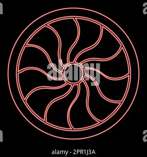 Neon viking shield red color vector illustration image flat style Stock ...