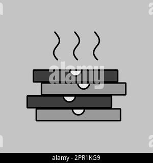 Stock vector icon of four boxes for pizza Stock Vector