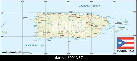 Map of Vieques Island, Puerto Rico, contains geography outlines for ...