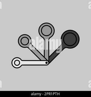 Measuring spoons vector icon. Kitchen appliance Stock Vector