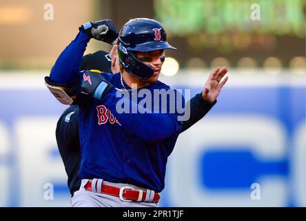 Boston Red Sox's Jarren Duran during a baseball game, Thursday, June 23,  2022, at Fenway Park in Boston. (AP Photo/Charles Krupa Stock Photo - Alamy