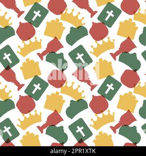 Happy Epiphany Day Seamless Pattern Design Christian Festival to Faith in Template Hand Drawn Cartoon Flat Illustration Stock Vector