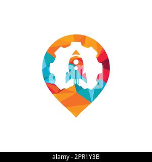 Rocket Gear vector logo design template. Stock Vector