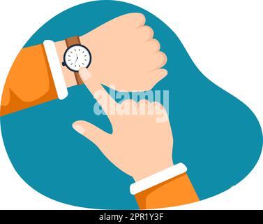 Watches Store with Various Models, Analog and Digital in Flat Cartoon Hand Drawn Templates Illustration Stock Vector