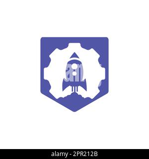 Rocket Gear vector logo design template. Stock Vector