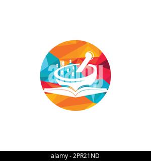 Pharmacy book vector logo design. Medical study logo design concept. Stock Vector
