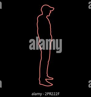 Man standing in cap view with side icon black color vector in circle round  illustration flat style simple image Stock Vector Image & Art - Alamy