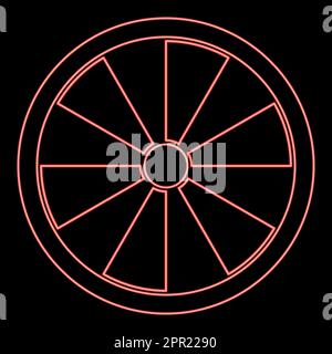 Neon viking shield red color vector illustration image flat style Stock Vector