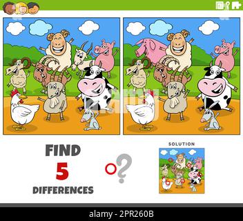 Rabbit Farm Find The Differences Stock Vector Image & Art - Alamy