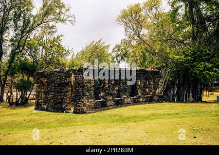 Military ruins at Pigeon Island National Park, St. Lucia, West Indies Stock Photo