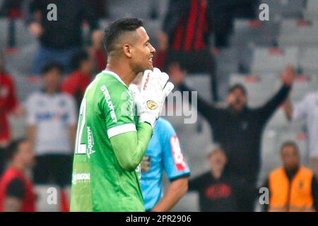 Curitiba, Brazil. 25th Apr, 2023. PR - CURITIBA - 25/04/2023 - COPA DO BRASIL 2023, ATHLETICO-PR X CRB - Diogo CRB player during a match against Athletico-PR at the Arena da Baixada stadium for the 2023 Copa do Brasil championship. Photo: Gabriel Machado/AGIF/Sipa USA Credit: Sipa USA/Alamy Live News Stock Photo