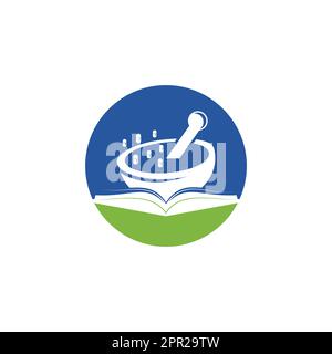 Pharmacy book vector logo design. Medical study logo design concept. Stock Vector