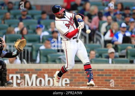 DETROIT, MI - JUNE 14: Atlanta Braves left fielder Kevin Pillar (17) is  seen during the first game of a regular season Major League Baseball  doubleheader between the Atlanta Braves and the