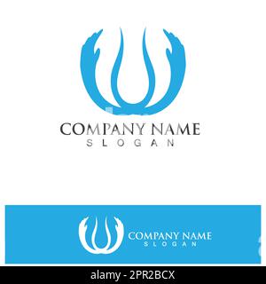 Hand help logo and symbols template icons app Stock Vector