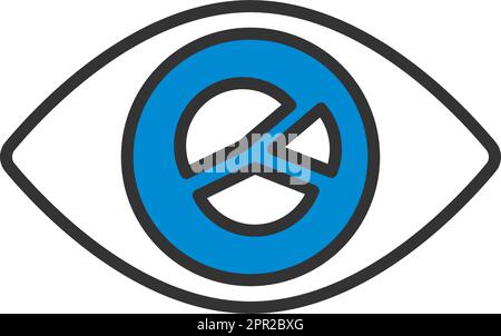 Eye With Market Chart Inside Pupil Icon Stock Vector
