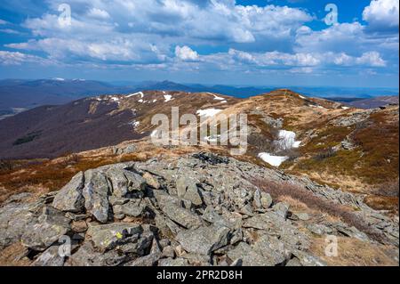 Mount Tarnica and Szeroki Wierch, Bieszczady National Park, Poland. Stock Photo