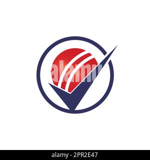 Check Cricket vector logo design. Cricket ball and tick icon logo Stock ...