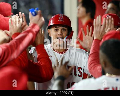 ANAHEIM, CA - APRIL 12: Los Angeles Angels shortstop Gio Urshela