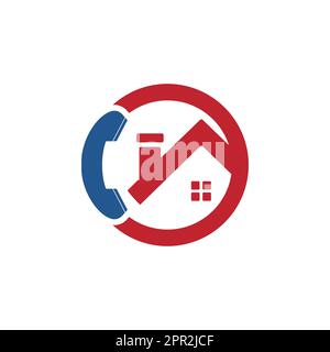 Home call logo design template. Stock Vector