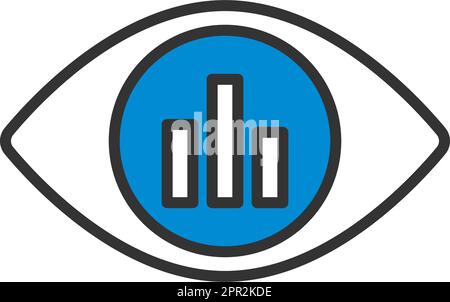 Eye With Market Chart Inside Pupil Icon Stock Vector