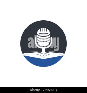 Podcast book vector logo design. Education podcast logo concept. Stock Vector