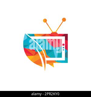 Nature TV vector logo template. Agricultural broadcast TV logo. Stock Vector
