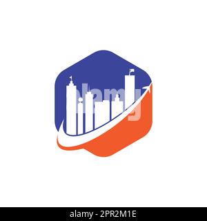 City travel vector logo design. Travel town logo icon design. Stock Vector