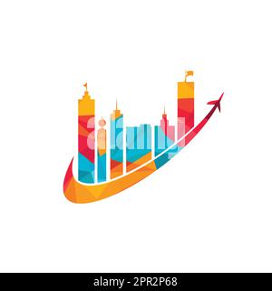City travel vector logo design. Travel town logo icon design. Stock Vector