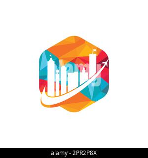 City travel vector logo design. Travel town logo icon design. Stock Vector