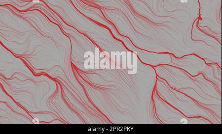 Grey and red abstract background. Wavy lines. Backdrop with modern stripes. Wavy stripes gray and red colors on bright texture. Stock Photo
