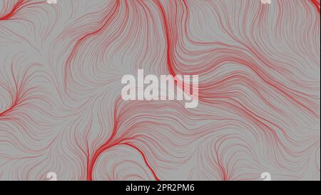Grey and red abstract background. Wavy lines. Backdrop with modern stripes. Wavy stripes gray and red colors on bright texture. Stock Photo