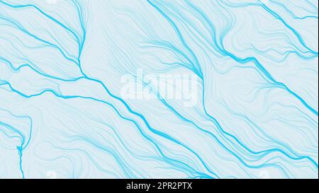 Blue abstract concept background. Digital art design. Backdrop with modern stripes. Wavy stripes purple and light blue color on pastel texture. Stock Photo